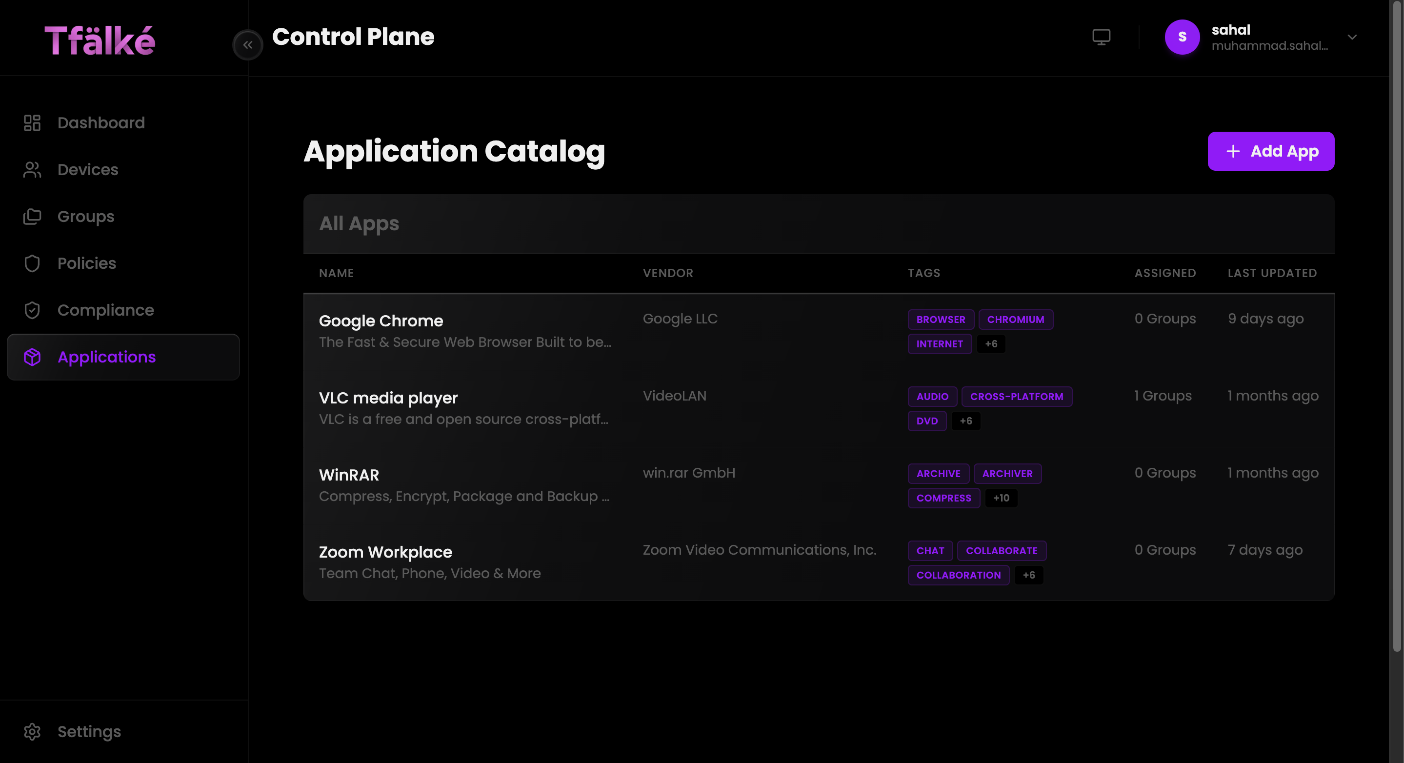 TFalke Applications preview